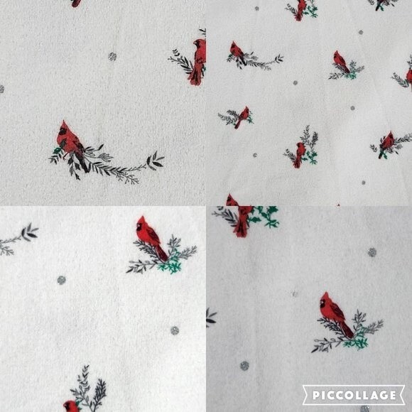 Croft & Barrow White Red Cardinal Bird Long Sleeve Classic Tee Top Size Small - Picture 7 of 10